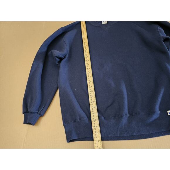 Vintage Russell Athletic Sweatshirt Large Blue Crew Neck Made in USA 90s - Picture 4 of 8